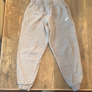 Nike Gray Sweatpants with Tapered Fit and Elastic Cuffs